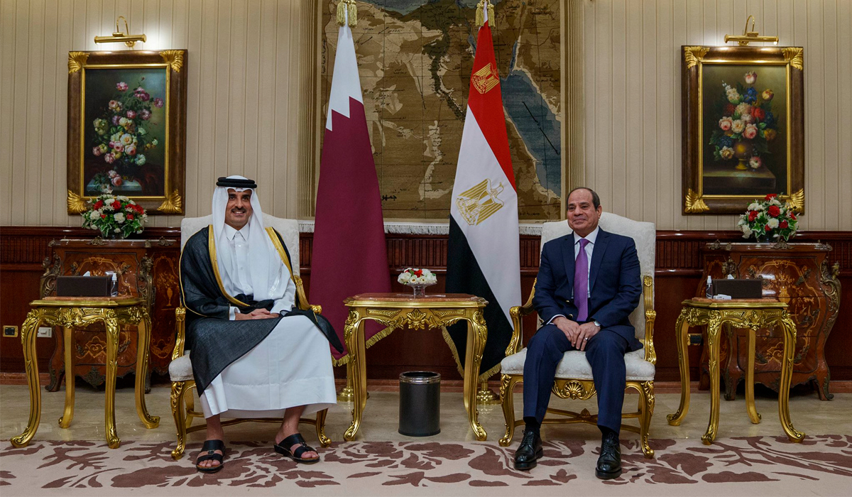 HH the Amir with Abdel Fattah El Sisi